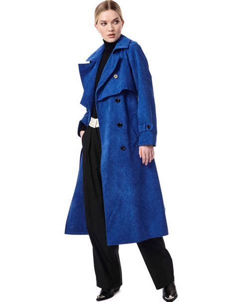 Long Corduroy Trench Coat in Tundra .